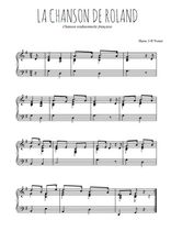 Téléchargez l'arrangement pour piano de la partition de La chanson de Roland en PDF